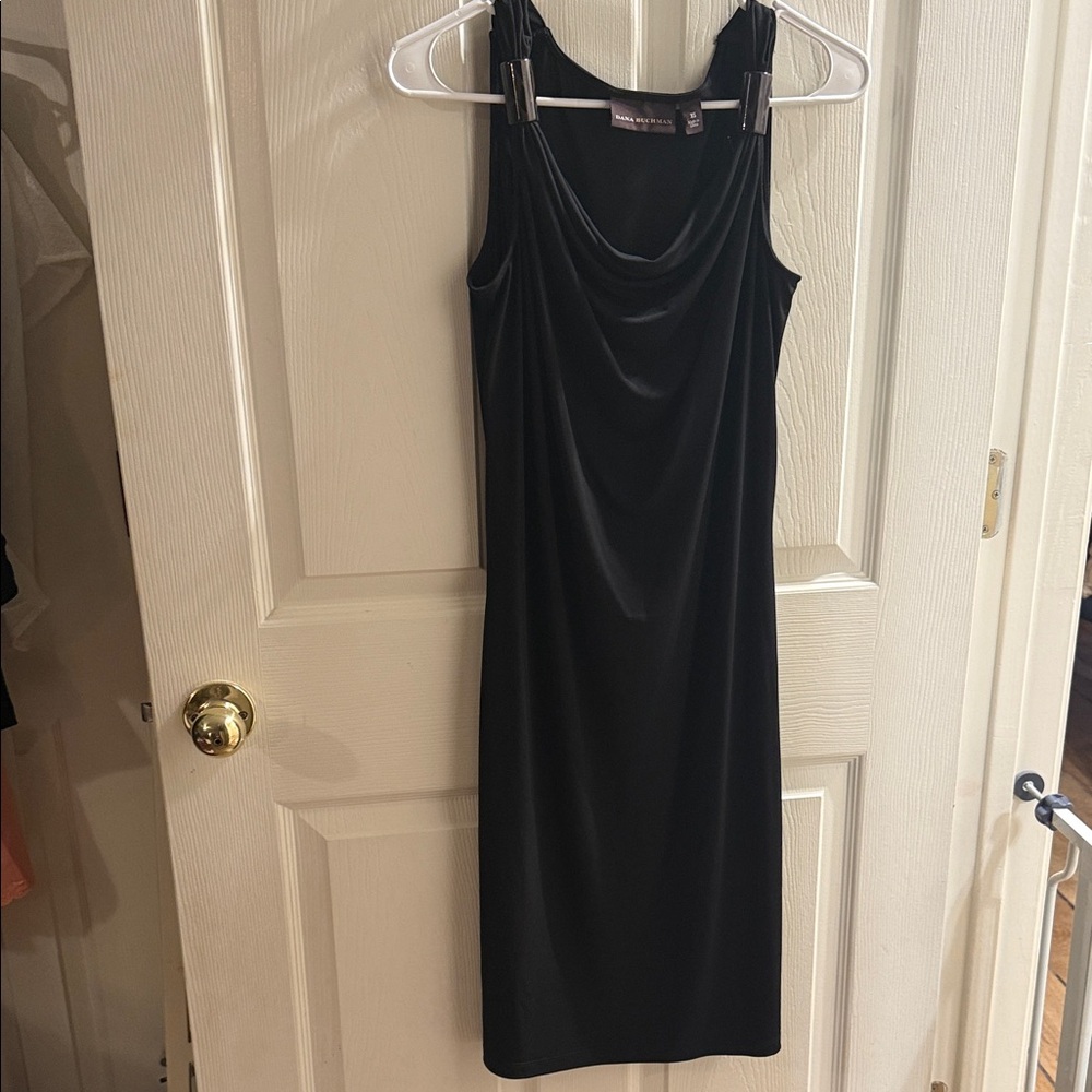 Classic Black Sleeveless Cowl Neck Dress